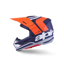 Casque cross Alpinestars 2026 S-M7 Core - Orange Bleu Mat 2