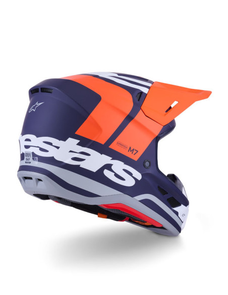 Casque cross Alpinestars 2026 S-M7 Core - Orange Bleu Mat