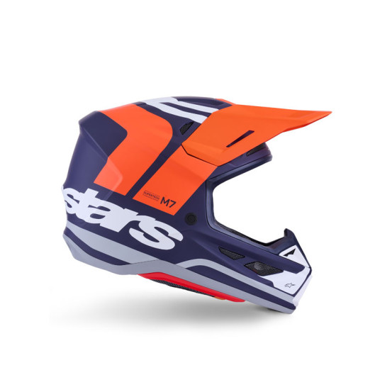 Casque cross Alpinestars 2026 S-M7 Core - Orange Bleu Mat
