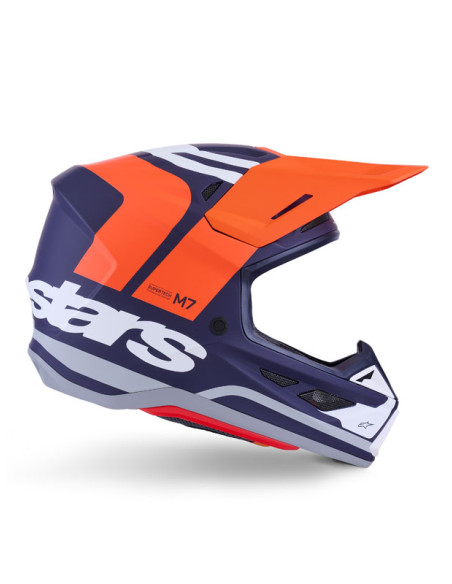 Casque cross Alpinestars 2026 S-M7 Core - Orange Bleu Mat
