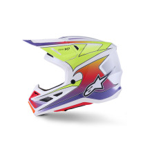 Casque cross Alpinestars 2026 S-M7 Fuse - Blanc Jaune Fluo Mauve 2