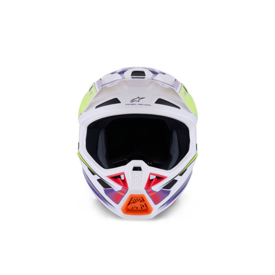 Casque cross Alpinestars 2026 S-M7 Fuse - Blanc Jaune Fluo Mauve