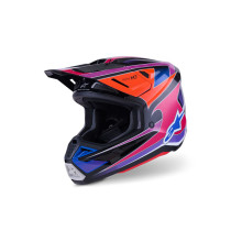 Casque cross Alpinestars 2026 S-M7 Fuse - Bleu Mauve Rose
