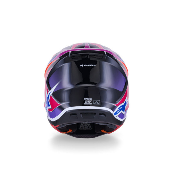 Casque cross Alpinestars 2026 S-M7 Fuse - Bleu Mauve Rose