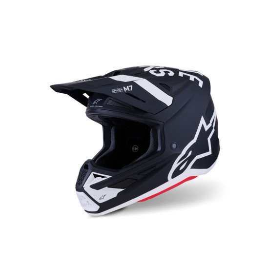 Casque cross Alpinestars 2026 S-M7 Dasher - Noir Blanc Mat