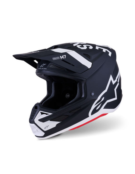 Casque cross Alpinestars 2026 S-M7 Dasher - Noir Blanc Mat
