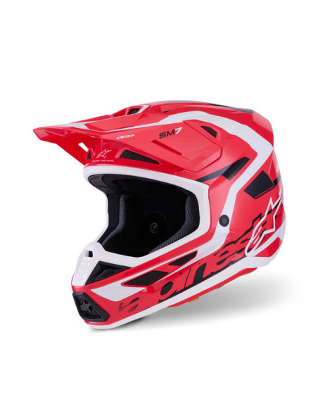 Casque cross Alpinestars 2026 S-M7 Deed - Rouge Noir Blanc