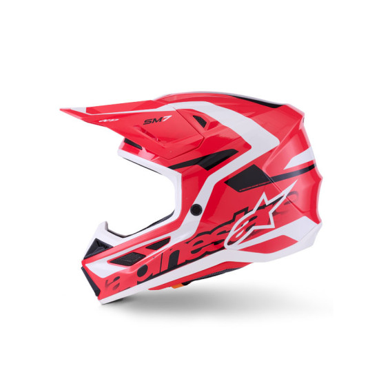 Casque cross Alpinestars 2026 S-M7 Deed - Rouge Noir Blanc
