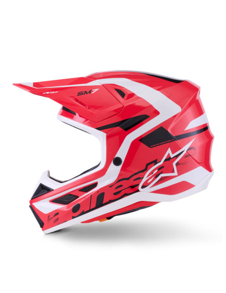 Casque cross Alpinestars 2026 S-M7 Deed - Rouge Noir Blanc