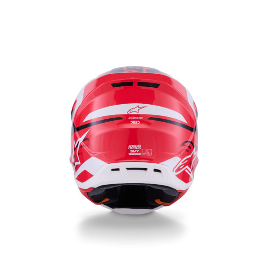 Casque cross Alpinestars 2026 S-M7 Deed - Rouge Noir Blanc