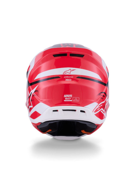 Casque cross Alpinestars 2026 S-M7 Deed - Rouge Noir Blanc