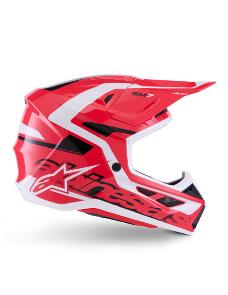 Casque cross Alpinestars 2026 S-M7 Deed - Rouge Noir Blanc