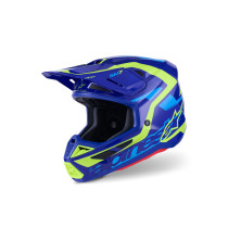 Casque cross Alpinestars 2026 S-M7 Deed - Bleu Jaune Fluo