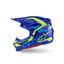 Casque cross Alpinestars 2026 S-M7 Deed - Bleu Jaune Fluo 2