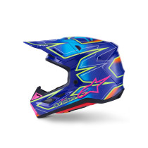 Casque cross Alpinestars 2026 S-M7 Cast - Bleu Rose Jaune Fluo 2