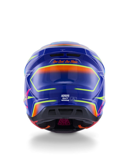 Casque cross Alpinestars 2026 S-M7 Cast - Bleu Rose Jaune Fluo