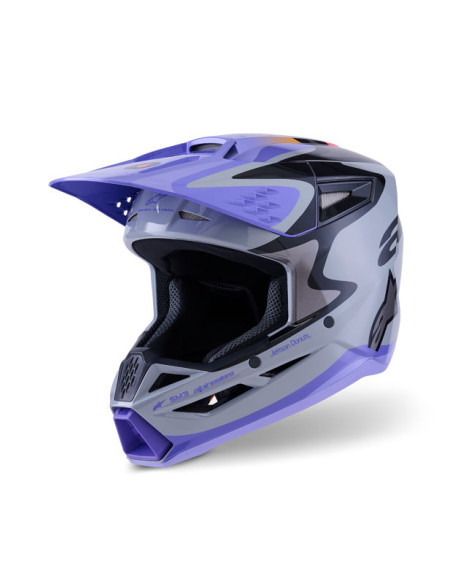 Casque cross enfant Alpinestars 2026 Jettson S-M3 - Gris Mauve Noir