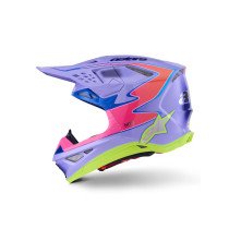 Casque cross Alpinestars 2026 S-M10 Jett Lawrence - Mauve Rose Fluo Jaune Fluo 2