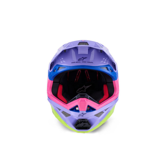 Casque cross Alpinestars 2026 S-M10 Jett Lawrence - Mauve Rose Fluo Jaune Fluo