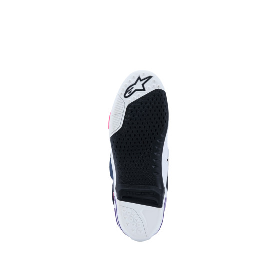 Bottes cross Alpinestars Tech 10 - Blanc Violet Bleu Marine Rose Fluo