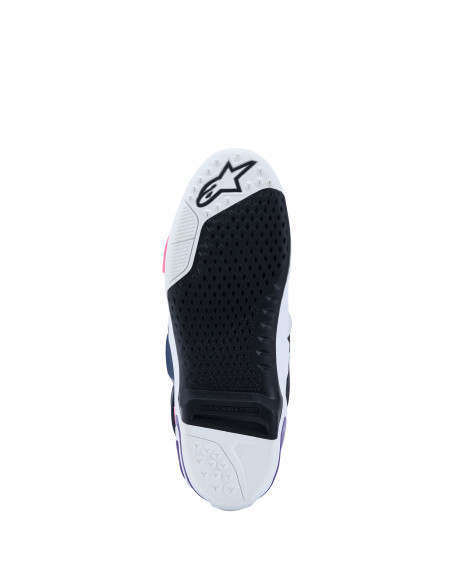 Bottes cross Alpinestars Tech 10 - Blanc Violet Bleu Marine Rose Fluo