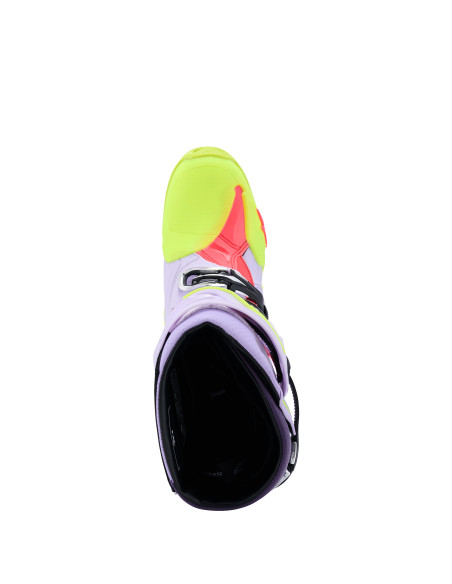 Bottes cross Alpinestars Tech 10 Supervented - Mauve Jaune Fluo Rose Diva
