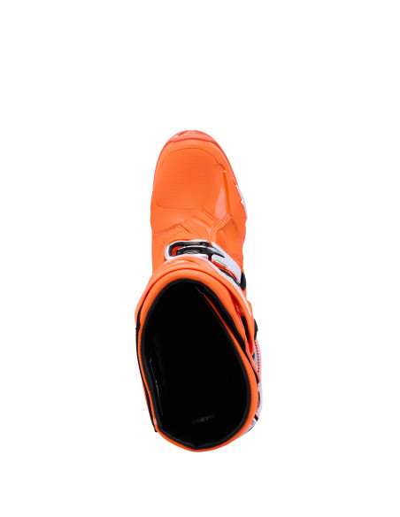 Bottes cross Alpinestars Tech 10 Supervented - Orange Fluo Noir Blanc