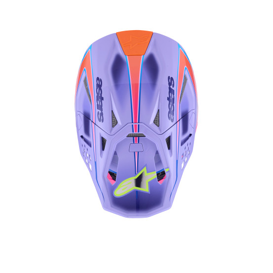 Casque cross Alpinestars 2026 S-M10 Jett Lawrence - Mauve Rose Fluo Jaune Fluo