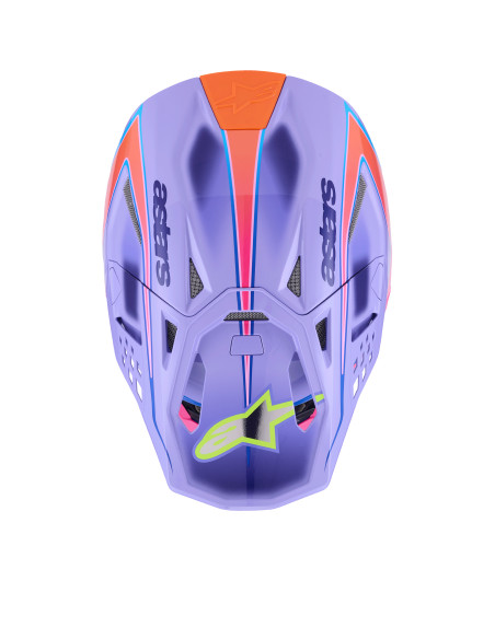 Casque cross Alpinestars 2026 S-M10 Jett Lawrence - Mauve Rose Fluo Jaune Fluo