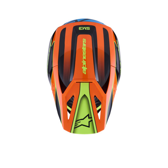 Casque cross Alpinestars 2026 S-M3 Fray - Noir Orange Jaune Fluo