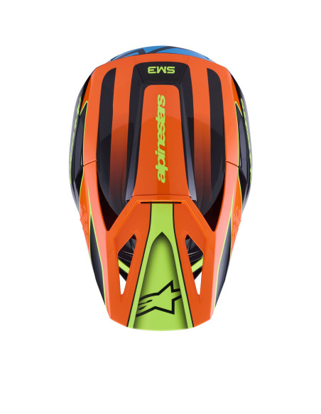 Casque cross Alpinestars 2026 S-M3 Fray - Noir Orange Jaune Fluo