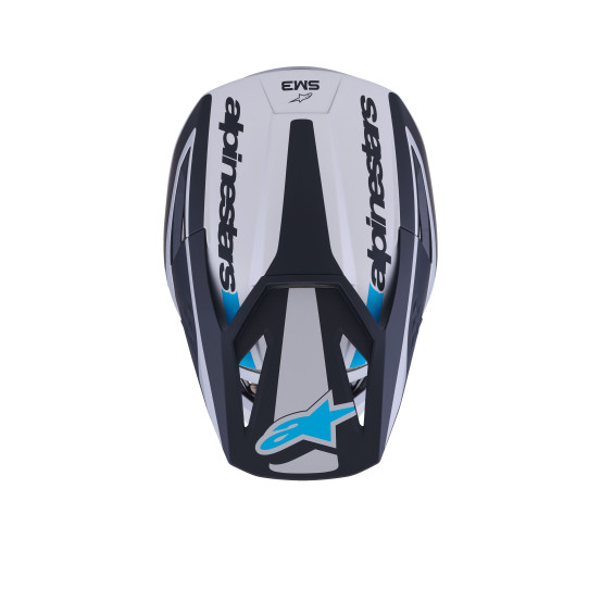 Casque cross Alpinestars 2026 S-M3 Heat - Argent Bleu Noir Mat