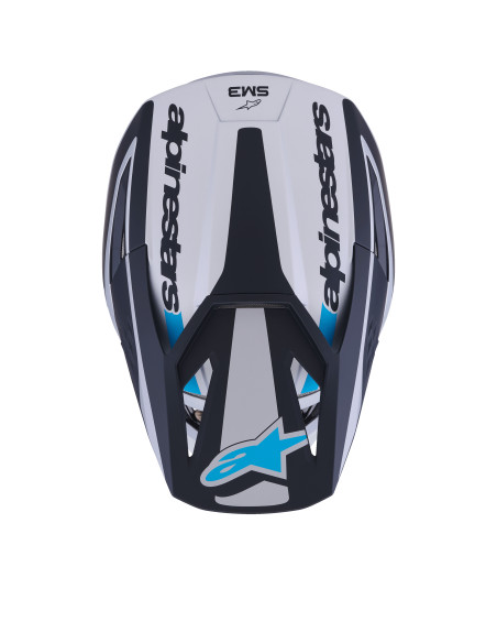 Casque cross Alpinestars 2026 S-M3 Heat - Argent Bleu Noir Mat