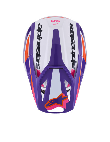 Casque cross Alpinestars 2026 S-M3 Heat - Blanc Mauve Rose