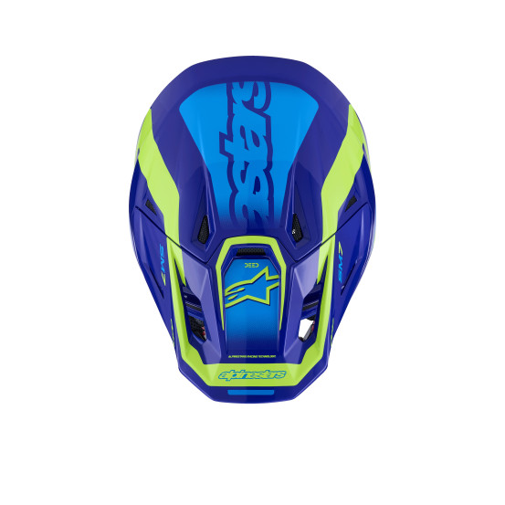 Casque cross Alpinestars 2026 S-M7 Deed - Bleu Jaune Fluo