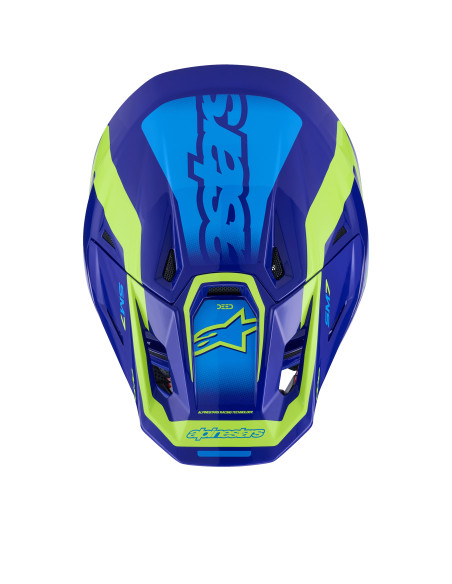 Casque cross Alpinestars 2026 S-M7 Deed - Bleu Jaune Fluo