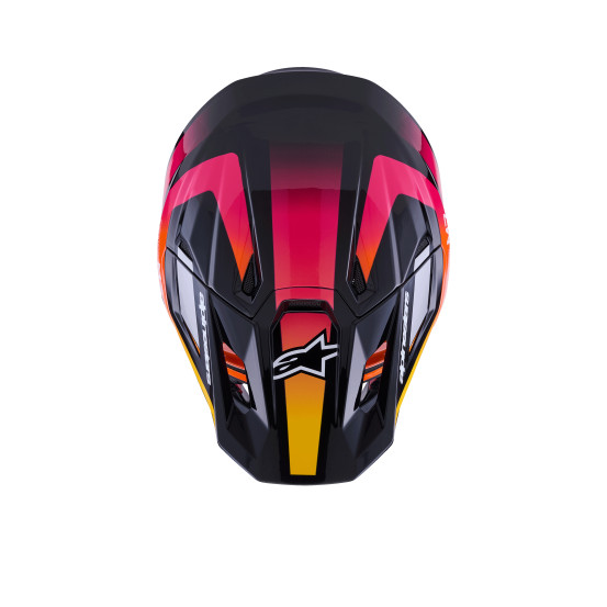 Casque cross Alpinestars 2026 S-M7 Rise - Noir Jaune Rose
