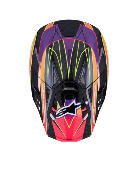 Casque cross Alpinestars 2026 Supertech S-M10 Era - Rose Violet Jaune Fluo