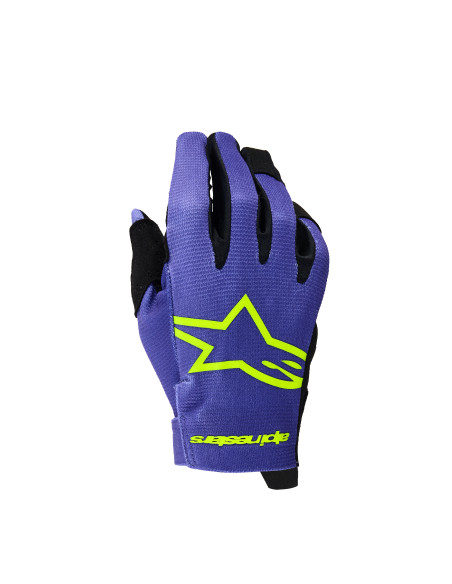Gants cross enfant Alpinestars 2026 Radar - Mauve Jaune Fluo
