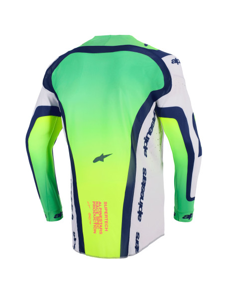 Maillot cross Alpinestars 2026 Supertech Vista - Light Gris Jaune Fluo Bleu