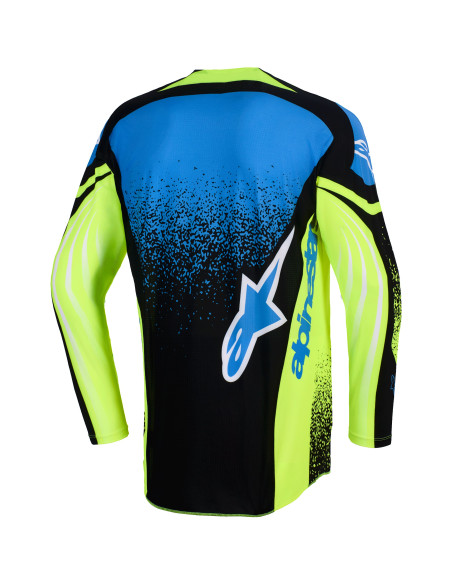 Maillot cross Alpinestars 2026 Techstar Nomur - Jaune Fluo UCLA Bleu
