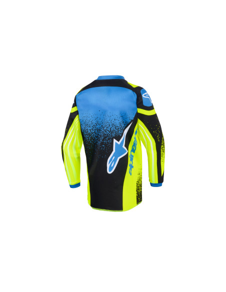 Maillot cross enfant (kid) Alpinestars 2026 Racer Nomur - Jaune Fluo UCLA Bleu