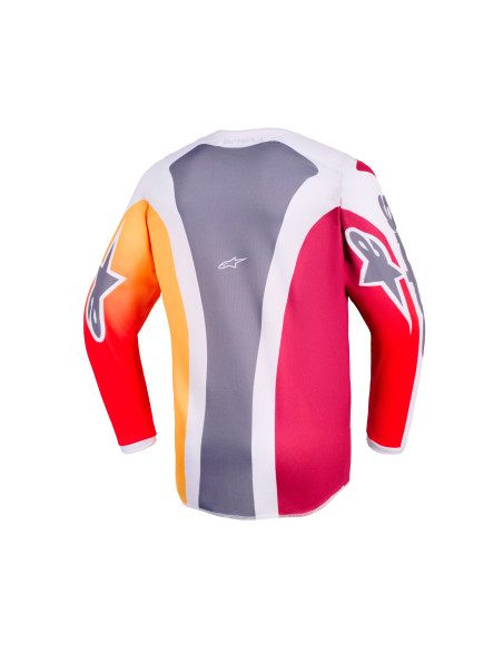 Maillot cross enfant Alpinestars 2026 Fluid Portl - Rouge Light Gris Dark Gris