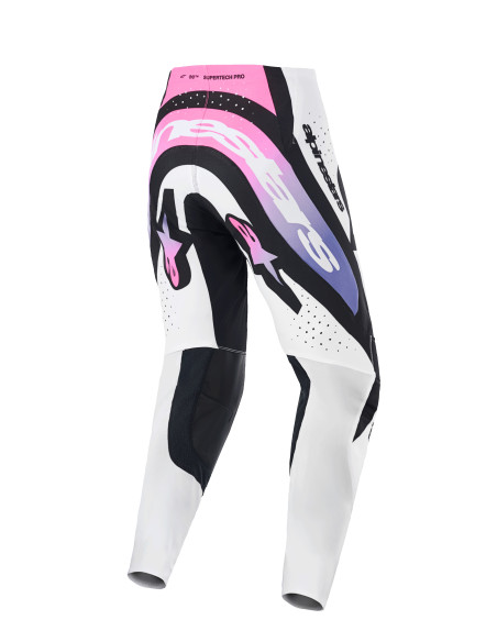 Pantalon cross Alpinestars 2026 Supertech Pro Vista - Blanc Mauve Noir