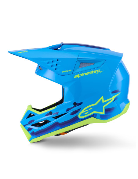 Casque cross Alpinestars 2026 S-M3 Force - Bleu Cyan