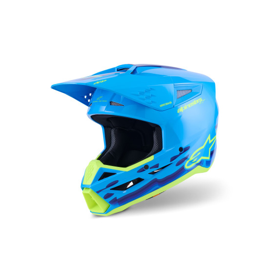 Casque cross Alpinestars 2026 S-M3 Force - Bleu Cyan