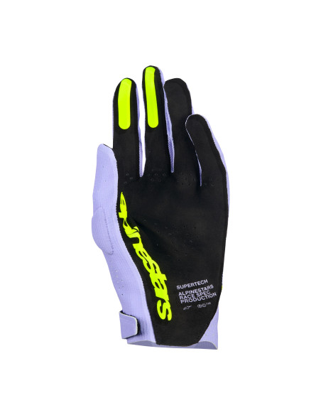 Gants cross Alpinestars 2026 Supertech MX - Violet Fluo Jaune