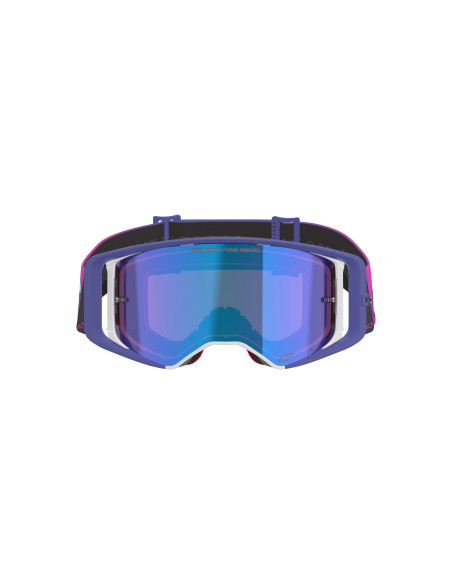 Masque cross Alpinestars Supertech Vision Vista - Violet Fluo Rose écran iridium Bleu