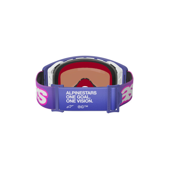 Masque cross Alpinestars Supertech Vision Vista - Violet Fluo Rose écran iridium Bleu