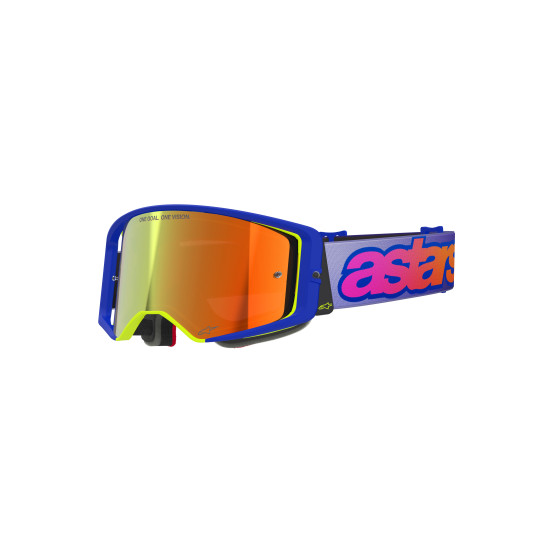 Masque cross Alpinestars Supertech Vision Vista - Bleu Jaune Violet écran iridium Rouge